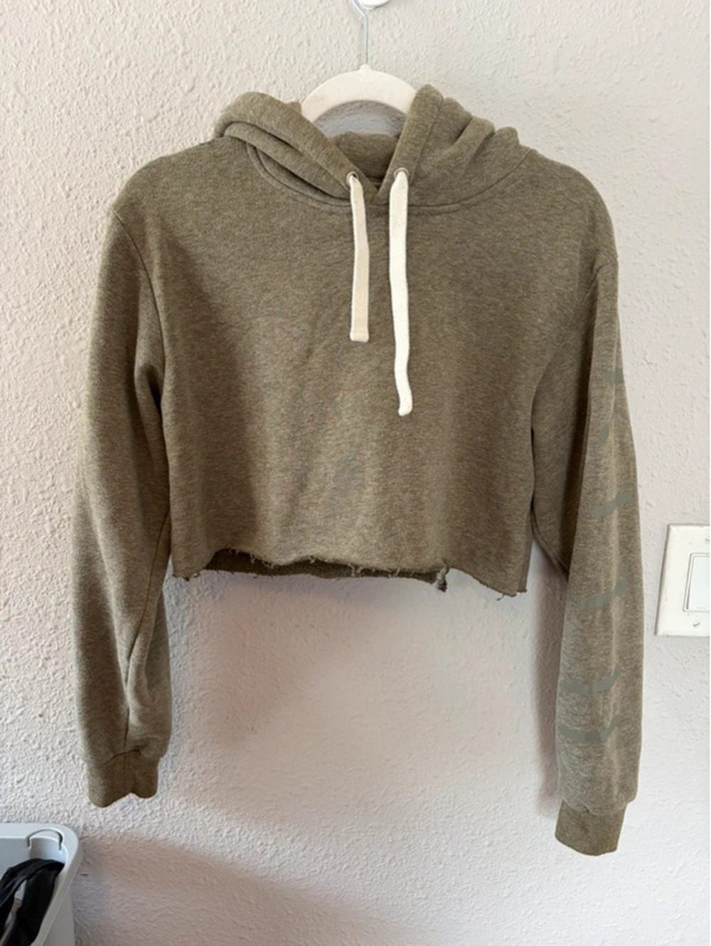 Kith green cropped cotton hoodie